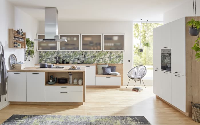 Einbauküche Torna, alpinweiß, inkl. Bosch Elektrogeräte-01