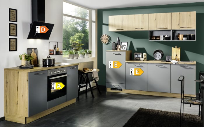 Einbauküche Wida/Plamos, anthrazit, inkl. Elektrogeräte-03