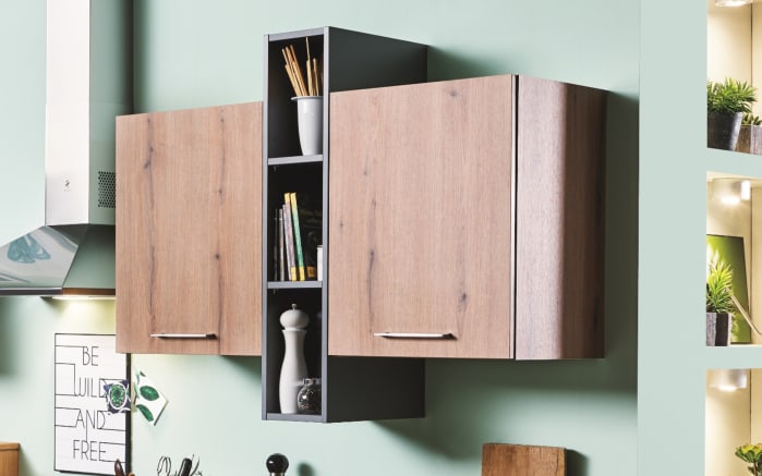 Einbauküche Wida/Plamos, anthrazit/Wildeiche Nachbildung, inkl. Elektrogeräte-02