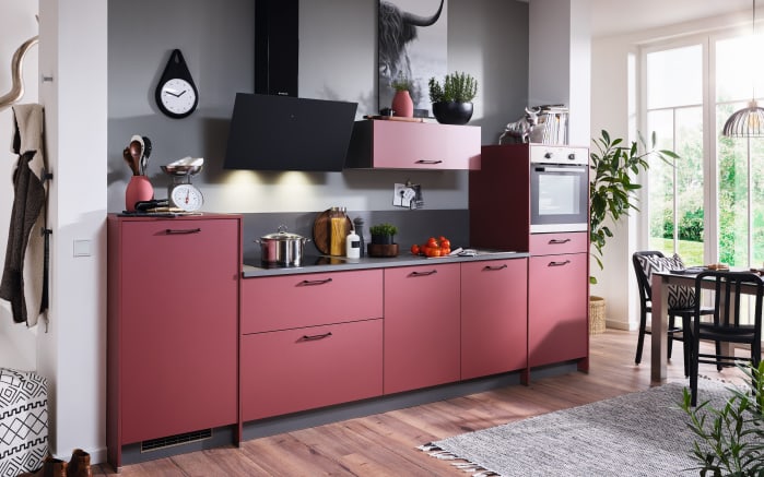 Einbauküche Wida, kaminrot, inkl. Elektrogeräte-01