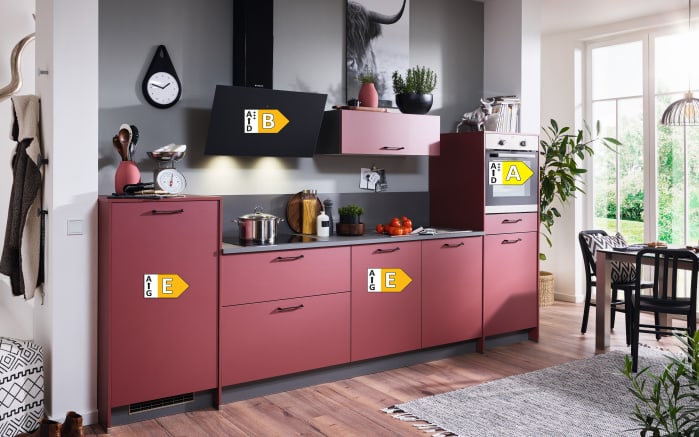 Einbauküche Wida, kaminrot, inkl. Privileg Elektrogeräte-04