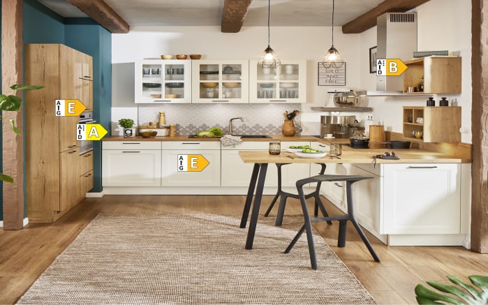 Einbauküche Ravenna/Toronto, weiß, inklusive Bosch Elektrogeräte-04