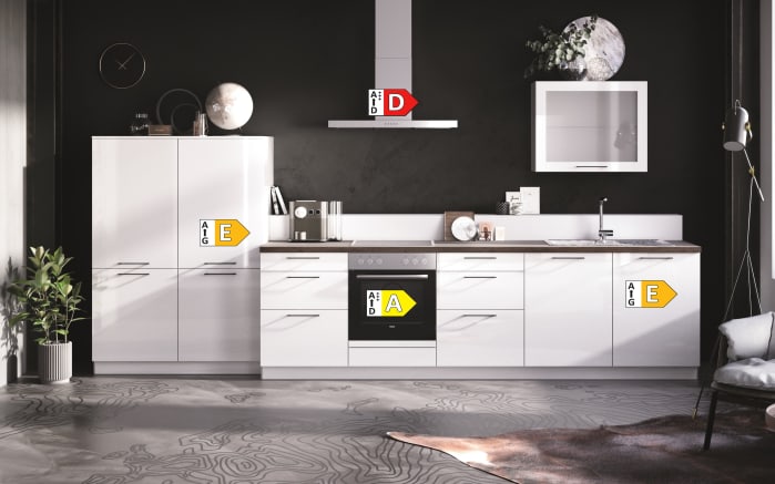 Einbauküche Perfect  Brillant, Hochglanz polarweiß, inkl. Siemens Elektrogeräte-04