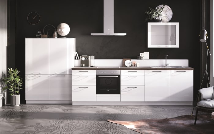 Einbauküche Perfect  Brillant, Hochglanz polarweiß, inkl. Siemens Elektrogeräte-01