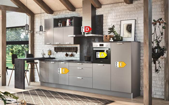 Einbauküche Uno, perlgrau matt, inkl. Siemens Elektrogeräte-05