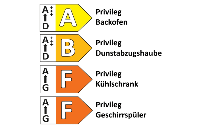 Einbauküche Uno/Meteor, magnolia, inkl. Privileg Elektrogeräte-06