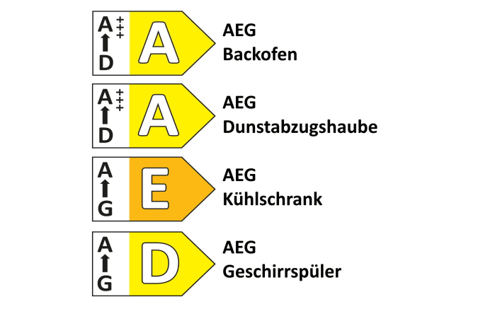 Einbauküche Laser Brillant/Uno, weiß/schwarz, inkl. AEG Elektrogeräte-03