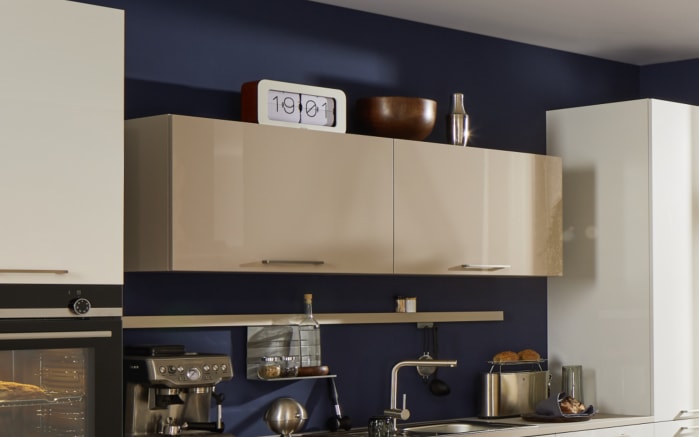 Einbauküche Perfect brillant, weiß/kaschmir farbend, inkl. Siemens Elektrogeräte-02