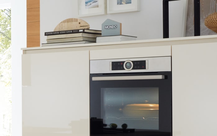 Einbauküche Rosian/Felde, Eiche San Remo Nachbildung/magnolia Hochglanz, inkl. Miele Elektrogeräte-03