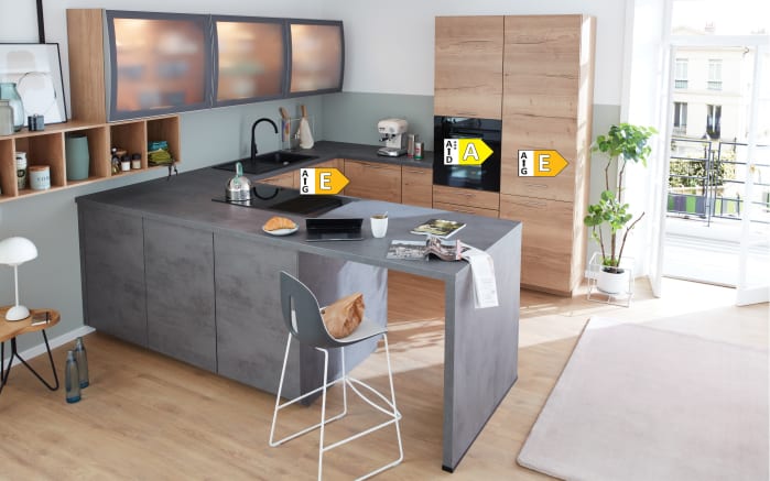 Einbauküche Lenzen/Rosian, Eiche Sierra Nachbildung, inkl. AEG Elektrogeräte-03
