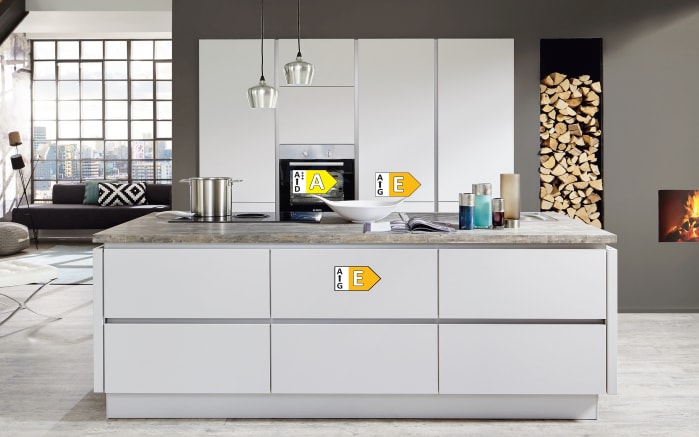 Einbauküche Ferna, seidengrau, inkl. Bosch Elektrogeräte-03