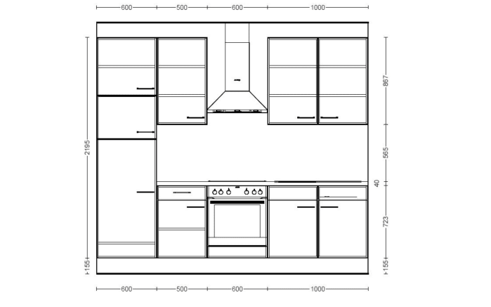 Einbaukueche IP 1200, Beton Nachbildung, inkl. Privileg Elektrogeräte-04