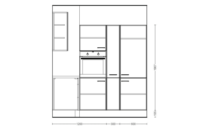 Einbauküche IP 1200, burgundrot, inkl. Privileg Elektrogeräte-07