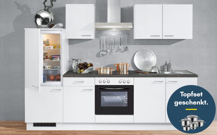 Marken-Einbauküche IP 1200, weiß, inkl. AEG Elektrogeräte-01