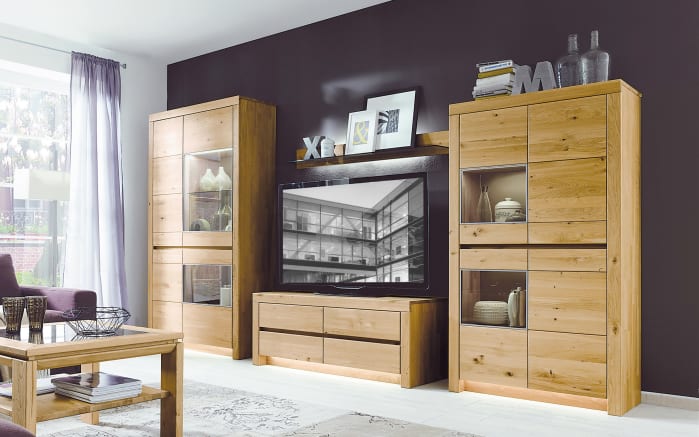 Wohnwand Soleo 3000, Wildeiche massiv