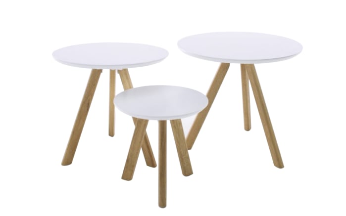 3-Satz-Couchtisch Sinio, weiß