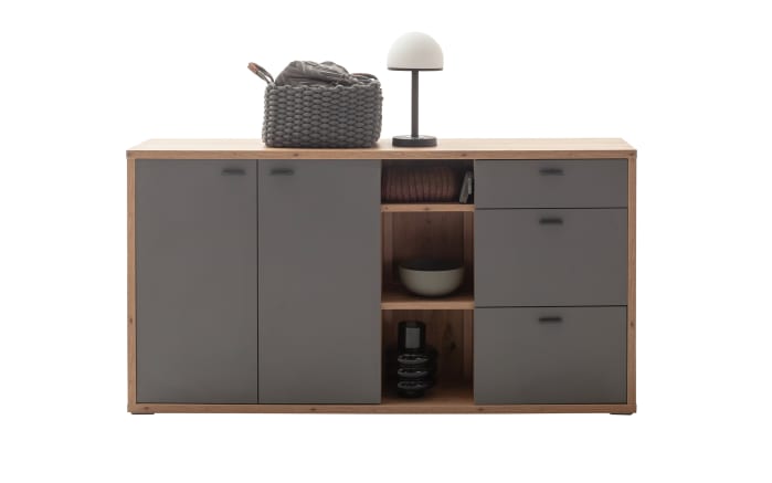 Sideboard Lizzano, grau/Balkeneiche-Nachbildung-02