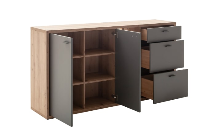 Sideboard Lizzano, grau/Balkeneiche-Nachbildung-04