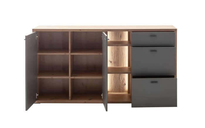 Sideboard Lizzano, grau/Balkeneiche-Nachbildung-06