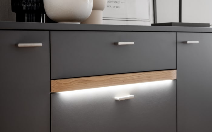 Sideboard Marsalla, Royal grey ,Balkeneiche massiv geölt, inkl. Front LED-Beleuchtung-03