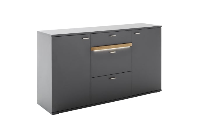 Sideboard Marsalla, Royal grey ,Balkeneiche massiv geölt, inkl. Front LED-Beleuchtung-01