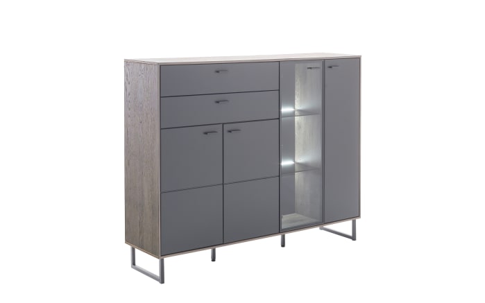 Highboard Venezia, schwarz/Eiche-Nachbildung -01