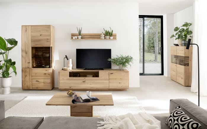 Wohnwand Girona, Ast-/Balkeneiche massiv -03