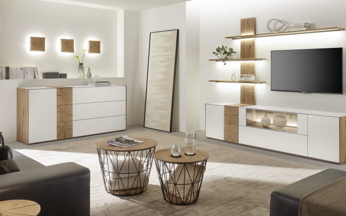 Sideboard Caya, weiß/Kerneiche Umato, inkl. Softclose Funktion -05