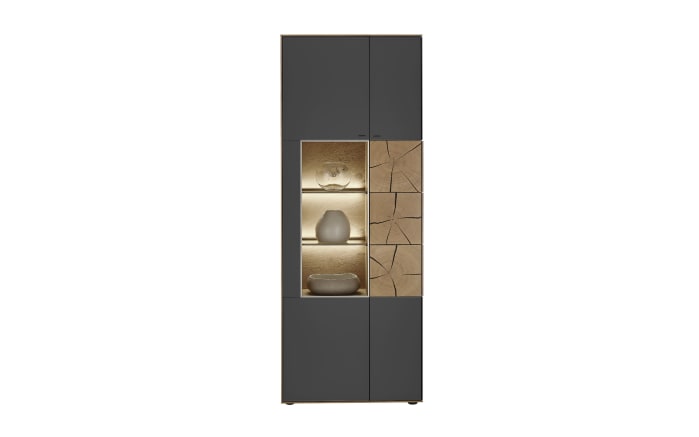 Standvitrine Caya, Kerneiche Umato/anthrazit-02