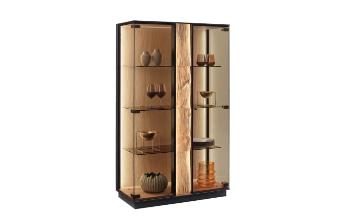 Highboard Kilva, Kernesche massiv, anthrazit gebeizt-01