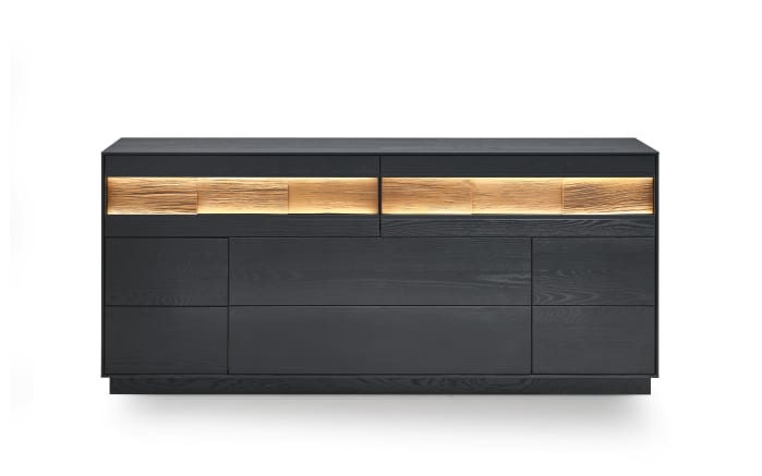 Sideboard Kilva, Kernesche anthrazit gebeizt massiv-02