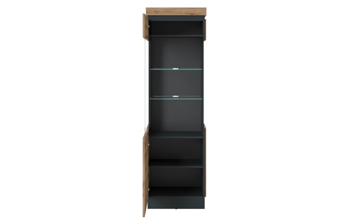 Vitrine Corte, Eiche-Nachbildung/grau, links, inkl. Softclose Funktion -02