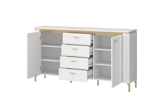 Sideboard Lazio, weiß/gold,155 cm, inkl. Beleuchtung-03