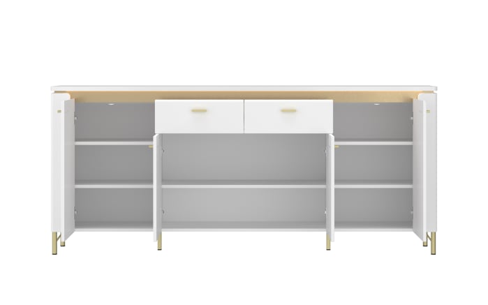 Sideboard Lazio, weiß/gold, 200 cm, inkl. Beleuchtung-02