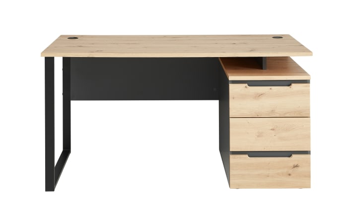 Schreibtischkombination Memphis, Artisan Eiche/schwarz-02