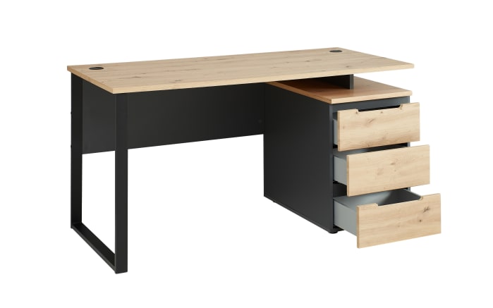 Schreibtischkombination Memphis, Artisan Eiche/schwarz-03