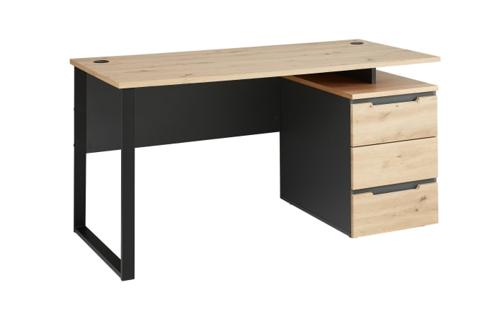 Schreibtischkombination Memphis, Artisan Eiche/schwarz-01