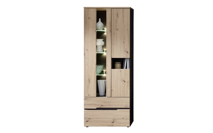 Vitrine Memphis, Artisan Eiche Nachbildung/graphit, inkl. LED-Beleuchtung-01