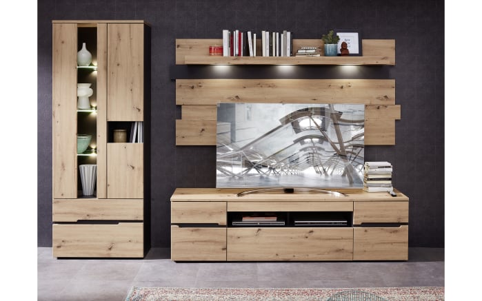 Wohnwand Memphis, Artisan Eiche Nachbildung/graphit, inkl. LED-Beleuchtung-03