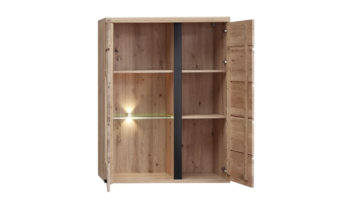 Hängevitrine Sonos II, Alteiche massiv/Artisan Eiche-Nachbildung, inkl. LED-Beleuchtung-02