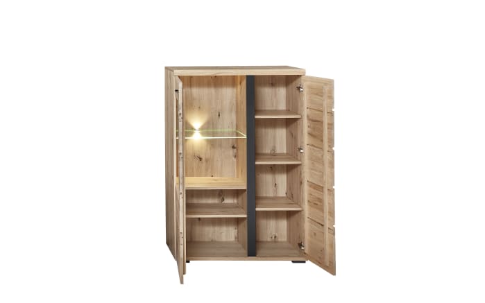 Vitrine Sonos II rechts, Altesche/Artisan Oak Nachbildung, inkl. LED-Beleuchtung-02