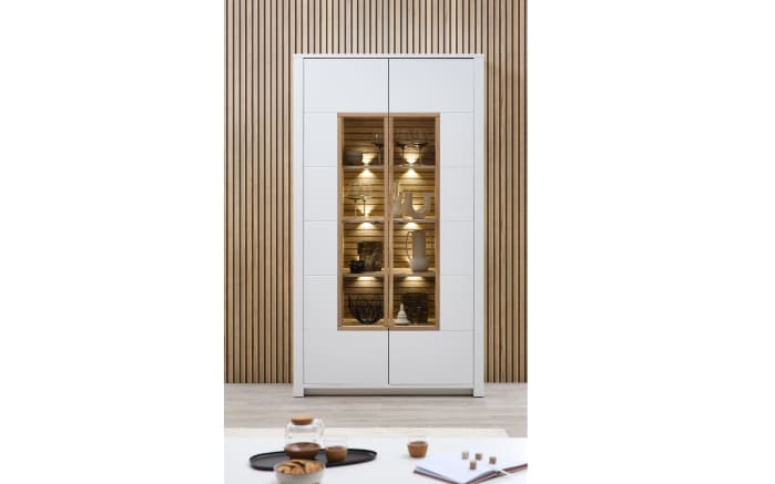 Vitrine Arktis, Eiche/weiß, 112 cm-03