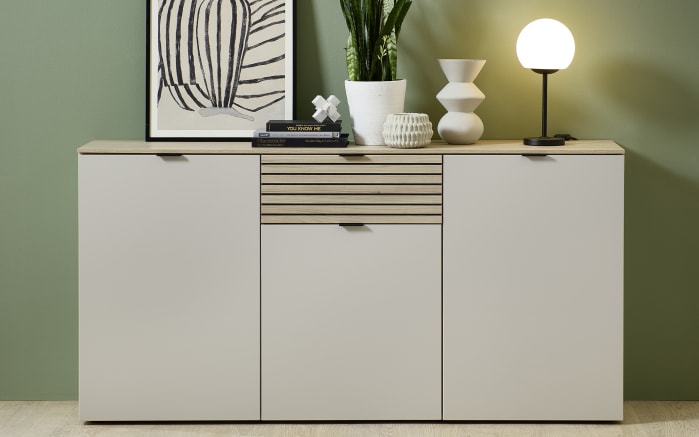 Highboard  Ina, kaschmir/Riva Eiche, 180 cm-01