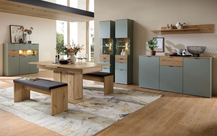 Highboard Ina, schilfgrün/Artisan Eiche, 180 cm-03