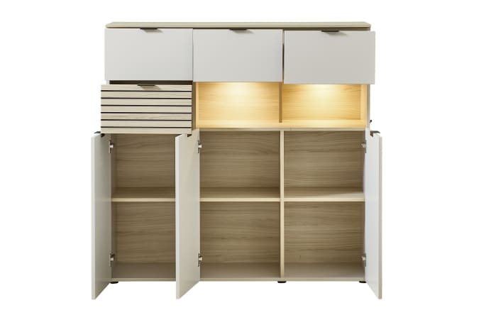 Highboard Ina, kaschmir/Riva Eiche, 125 cm-02