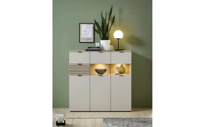 Highboard Ina, kaschmir/Riva Eiche, 125 cm-03