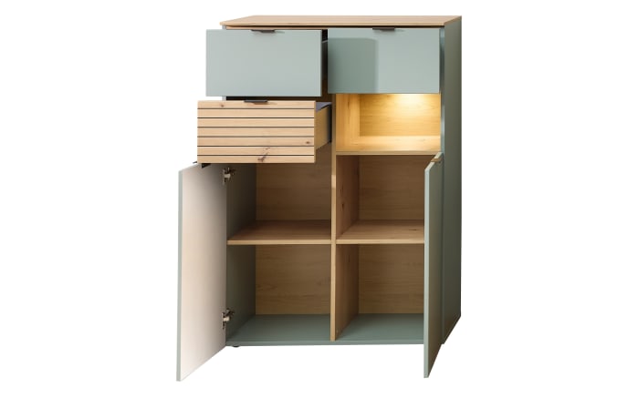 Highboard Ina, schilfgrün/Artisan Eiche, 84 cm-02