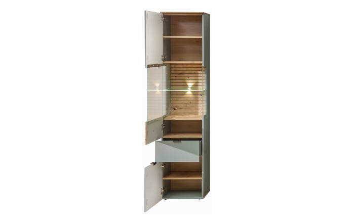 Vitrine Ina, schilfgrün/Artisan Eiche, 45 cm-02