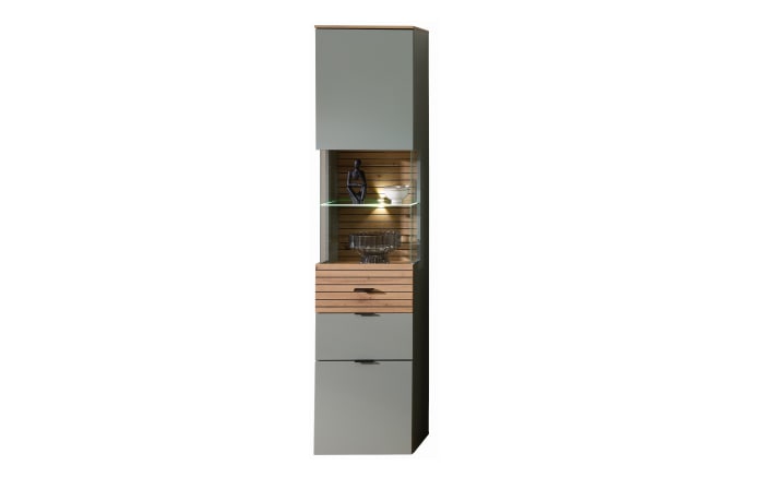 Vitrine Ina, schilfgrün/Artisan Eiche, 45 cm-01