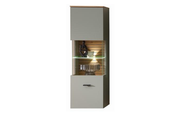 Hängevitrine Ina, schilfgrün/Artisan Eiche, 40 cm-01